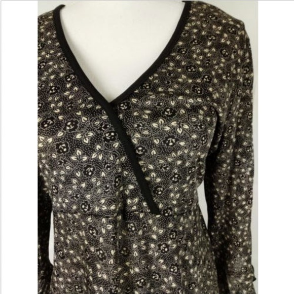 NWT Mimi Maternity Dress Sz M Black Tan Floral - Picture 2 of 7